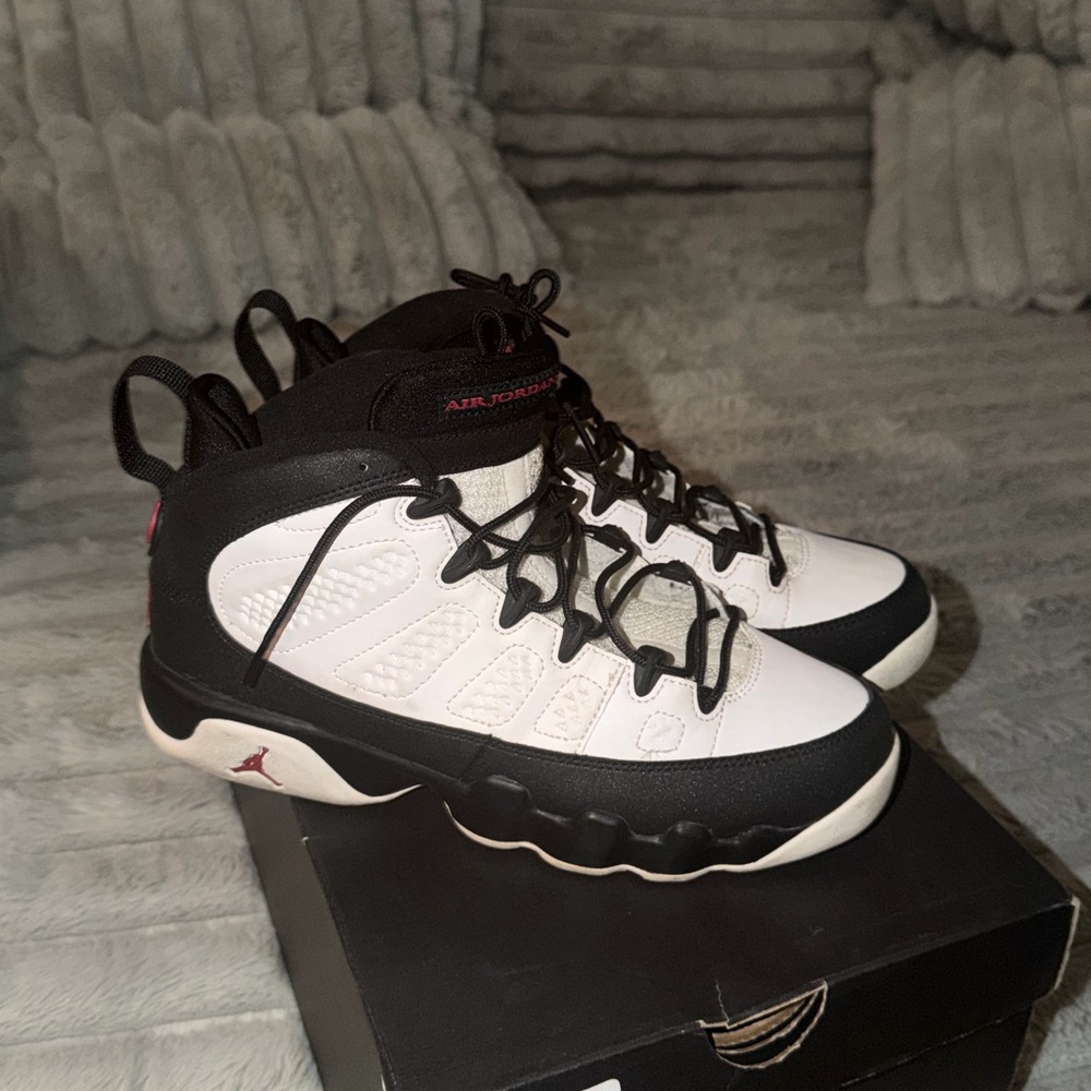Jordan Men's Black and White High-Top Sneakers